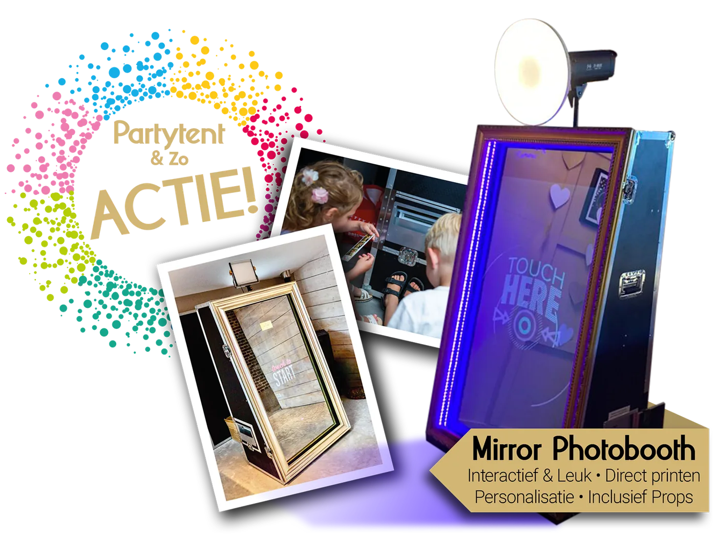 Gratis mirror photobooth actie van Partytent & Zo